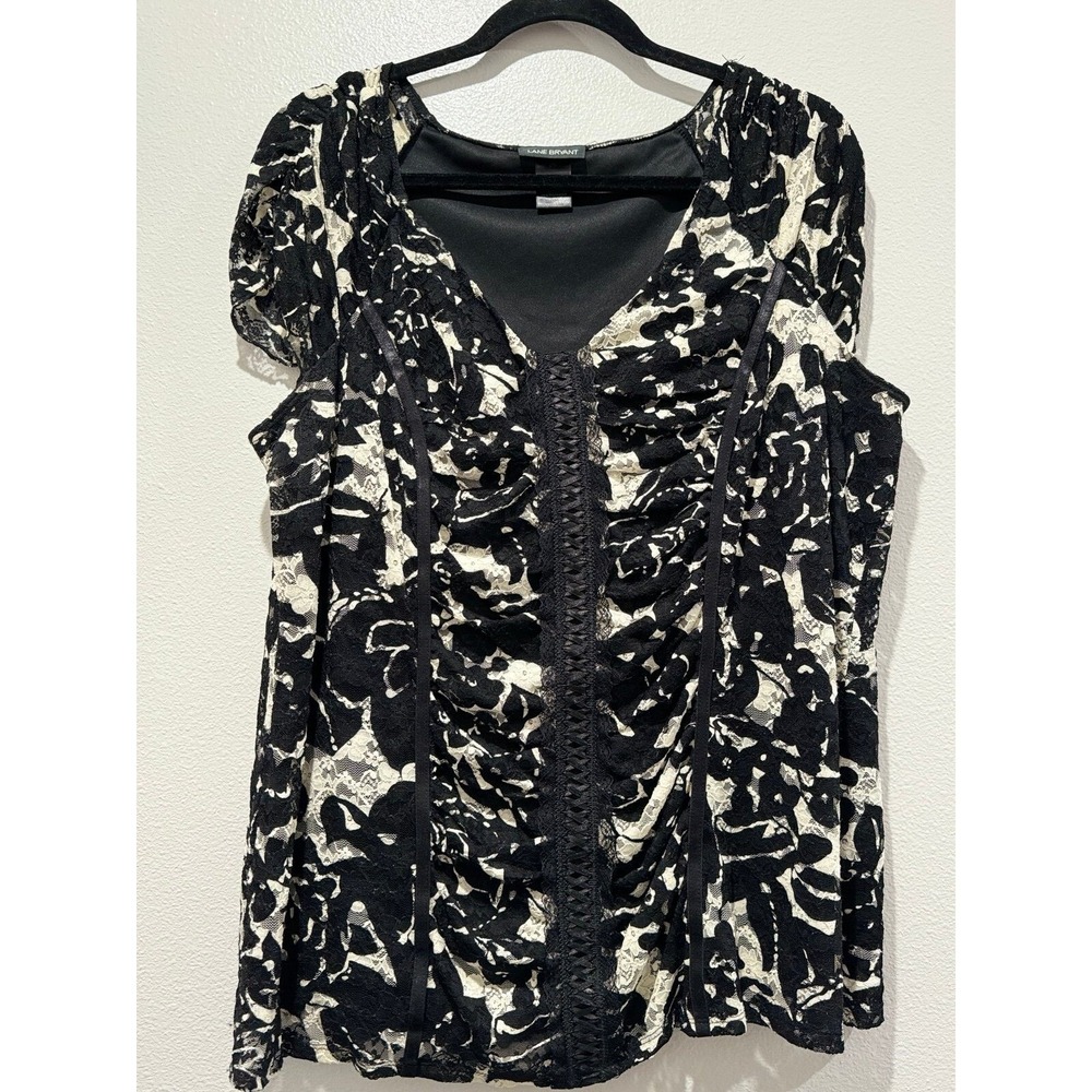 Lane Bryant Lace top with flutter sleeve